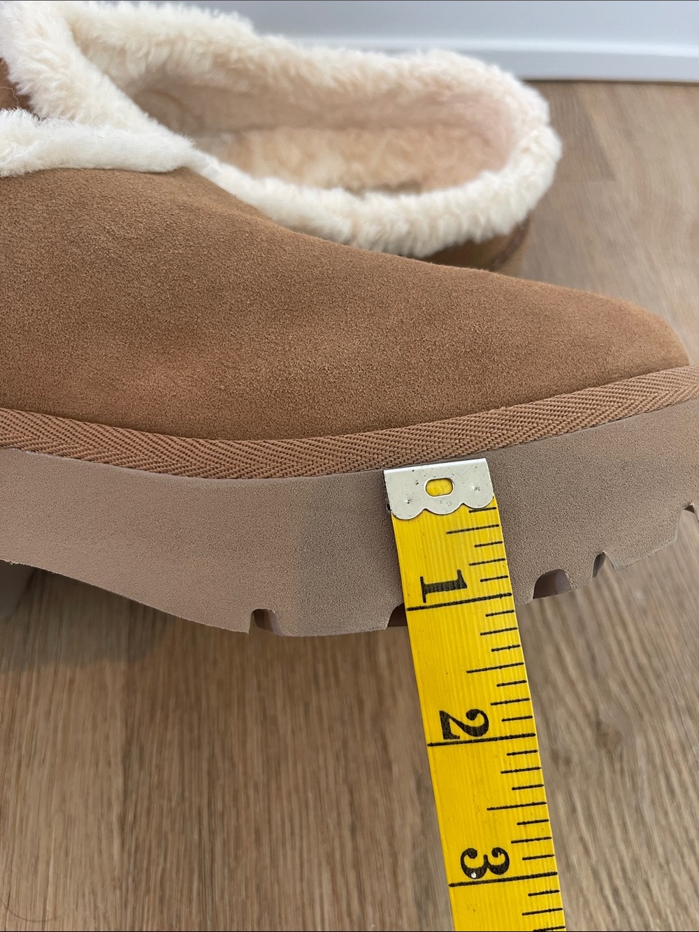 UGG Chestnut Suede Shearling-Trim Mule Size 9 - Picture 11 of 12
